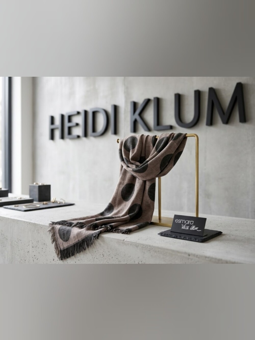NWOT Heidi Klum Esmara Polka Dot Fringe Scarf